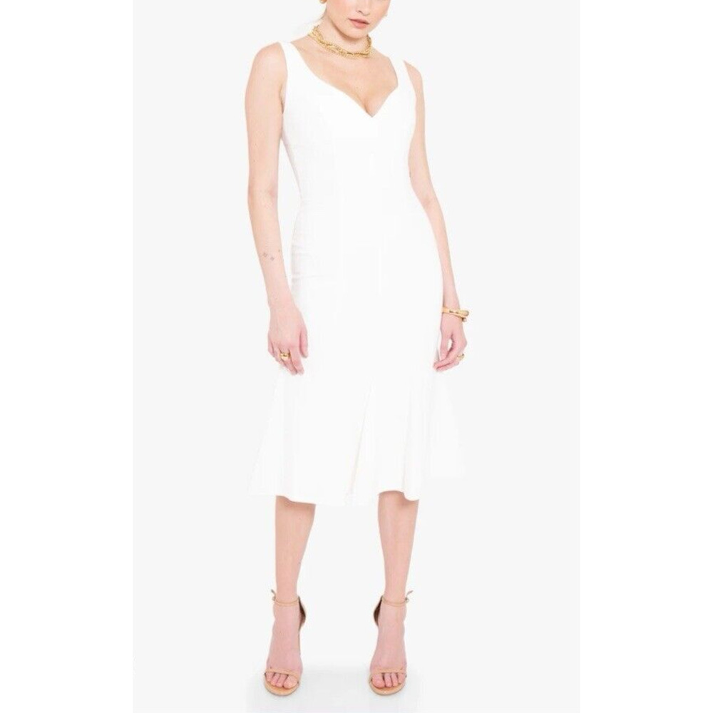 Black Halo White Ashlyn Dress Crepe Party Rehearsal Wedding Guest, 10